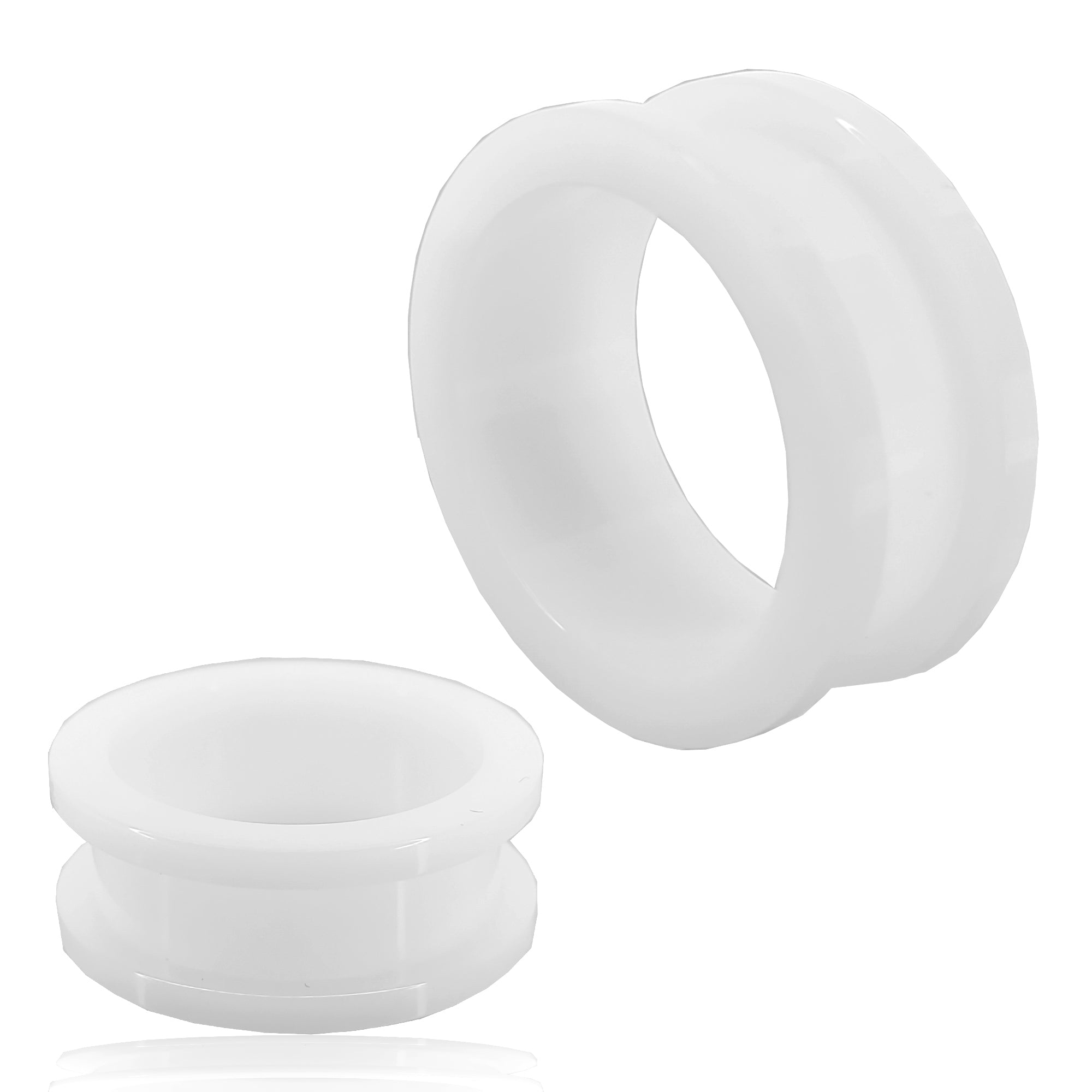 7 16 tunnel White Tunnel Acrylic Screw On Plugs | 7/16 Gauges