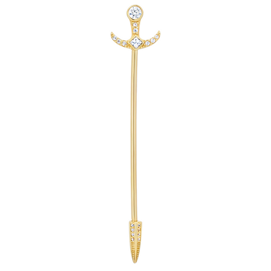 14k Yellow Gold Medieval Sword Industrial Barbell