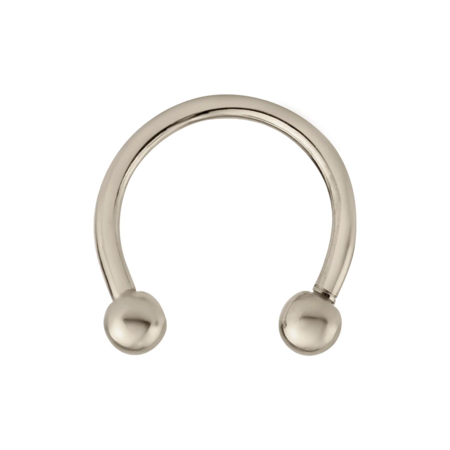 14k Solid Gold 16g Plain Ball Horseshoe