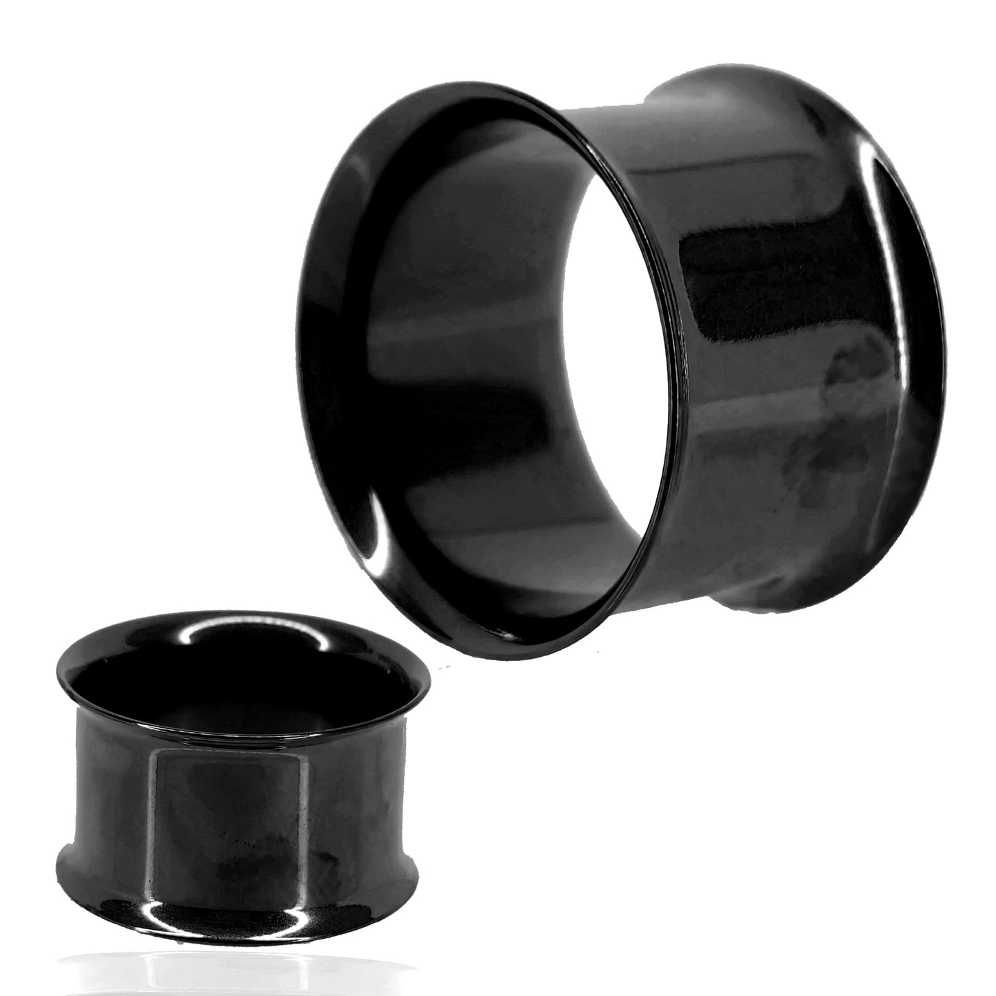 Black Plated Tunnel Double Flare Plug | Gauges, 316L Steel, Body Jewelry, Ear Stretching, Sexy Jewelz, Los Angeles