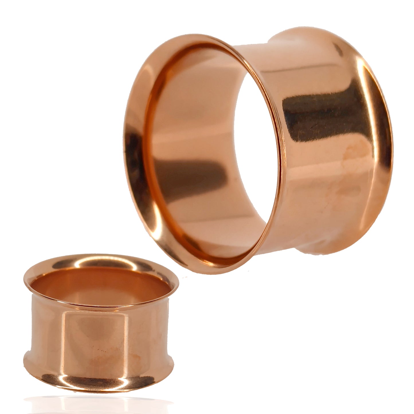 Rose Gold Double Flare Tunnel Plug, Gauges, Stainless Steel, Body Piercing Jewelry, Stainless Steel Tunnel Plug, Rose Gold Double Flare, Gauges, Sexy Jewelz, Los Angeles