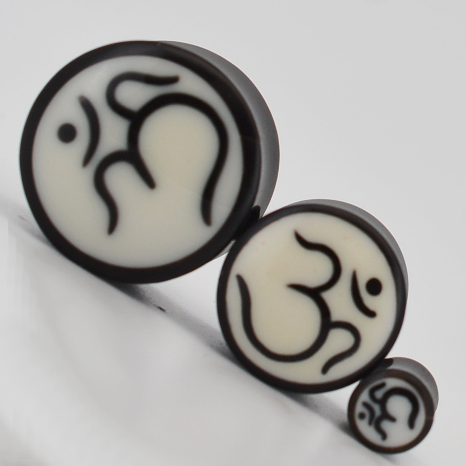 Om Sign Buddha Design Jewelry, Resin Ear Plug | Gauges, Double Flare, Gauged Earrings, Spiritual Plug