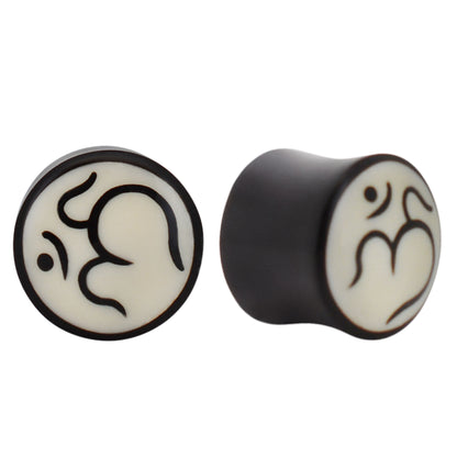 Om Sign Buddha Design Jewelry, Resin Ear Plug | Gauges, Double Flare, Gauged Earrings, Spiritual Plug