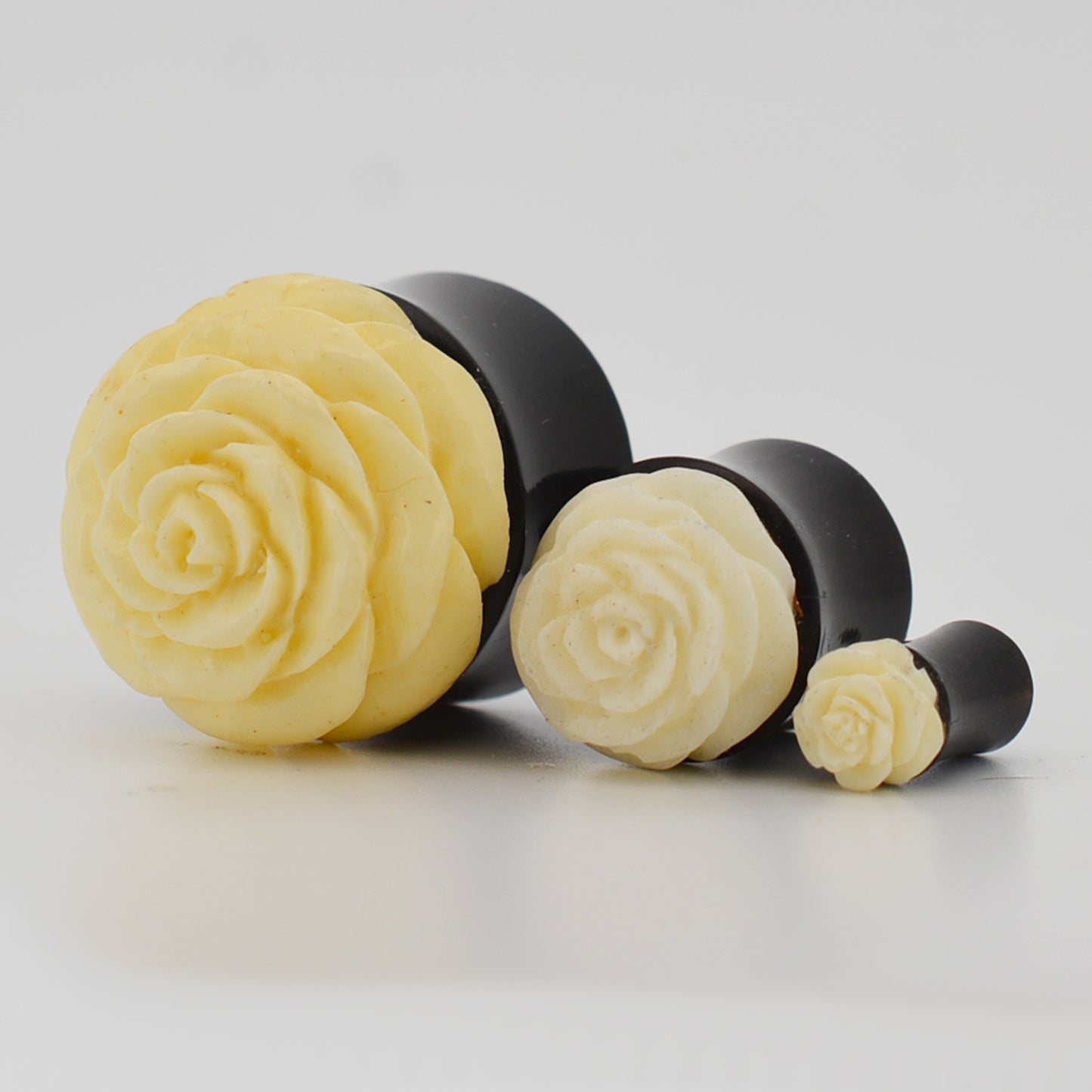 Rose Flower Design Jewelry, Double Flare Resin Ear Plug, Floral Ear Gauge Earrings, Nature Inspired Accessories