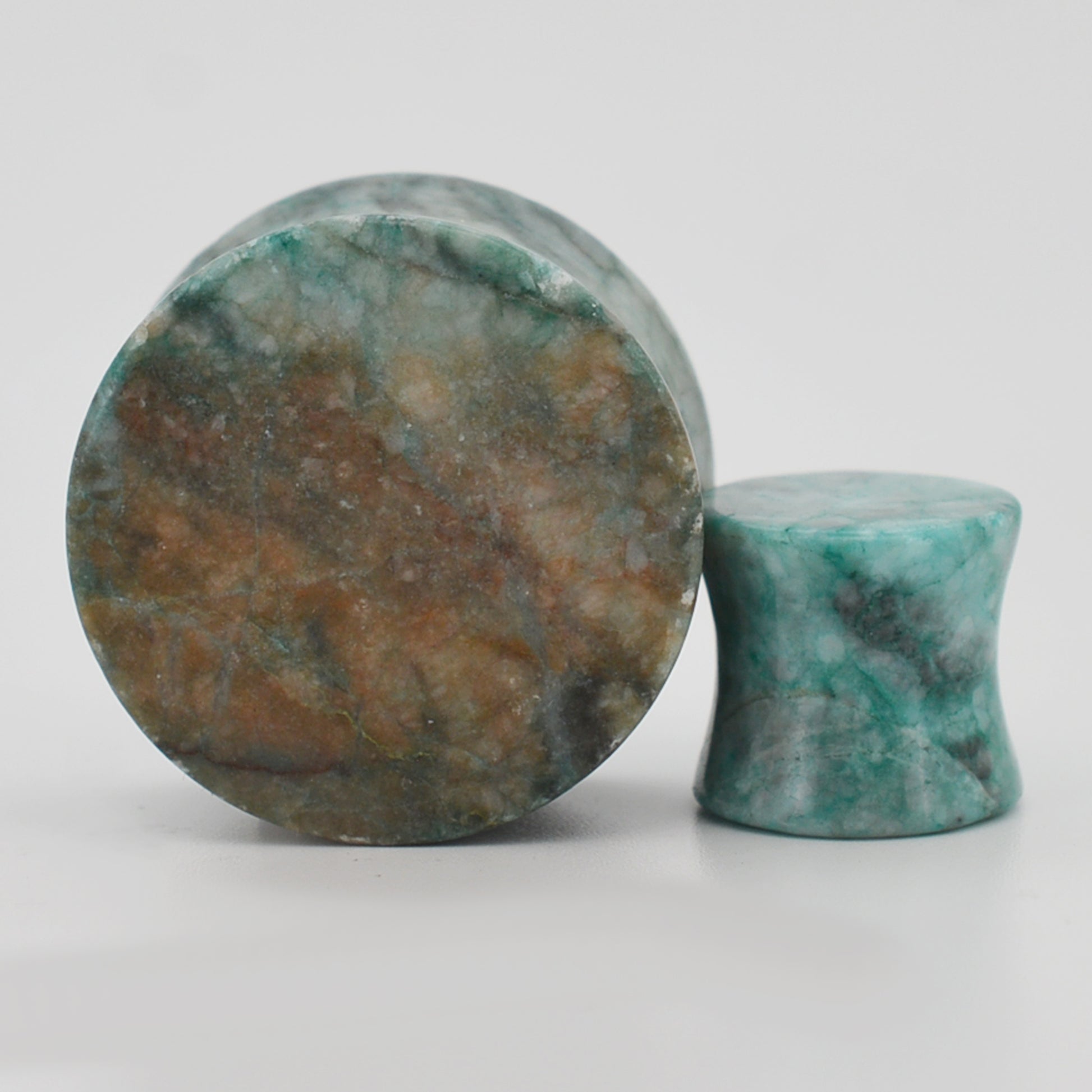 Natural Green Apatite Organic Stone Ear Plugs, Gauges, Double Flare Plugs, Handcrafted Plugs, Unique Plugs