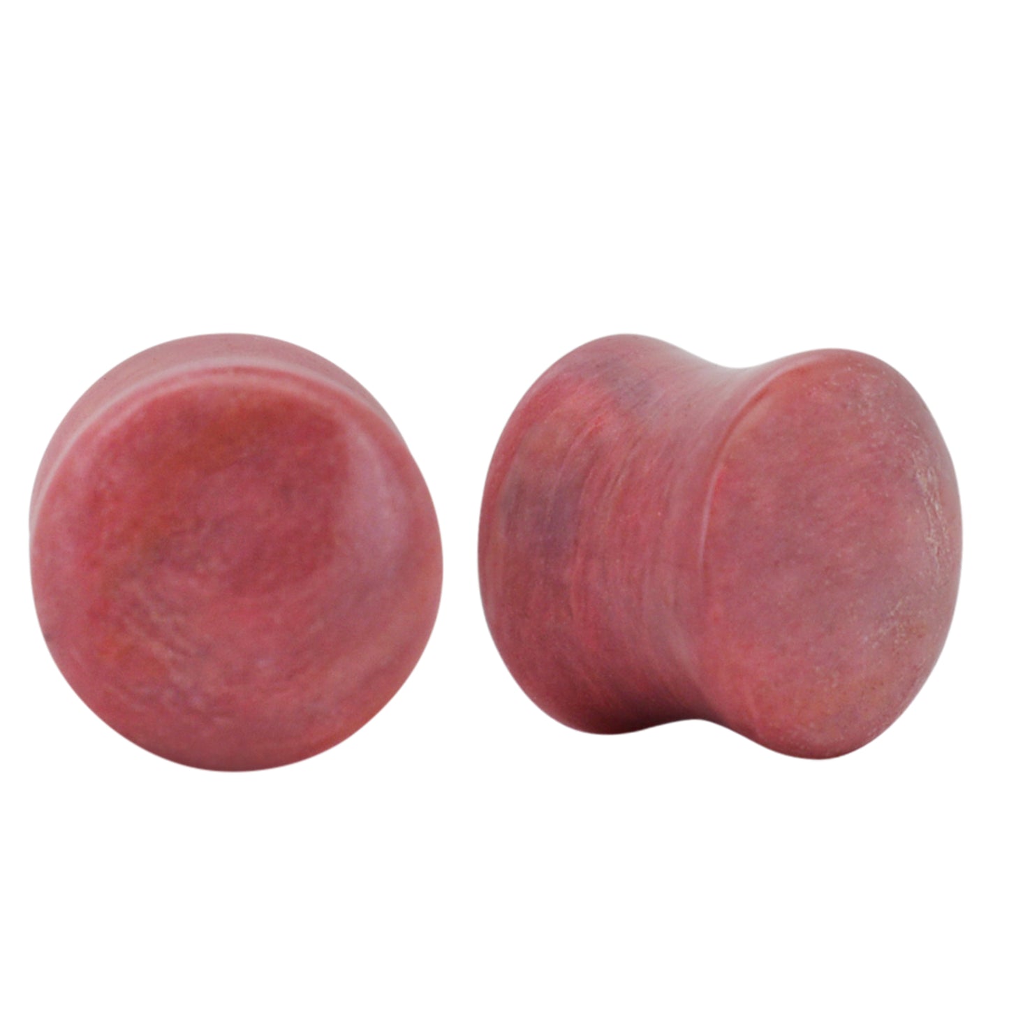 Natural Rhodonite Organic Stone Double Flare Ear Plugs | Gauges, Handcrafted Ear Gauges, Healing Stone Plugs, Organic Ear Stretching Jewelry