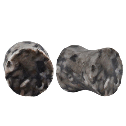 Natural Fossil Insect Jasper Stone Ear Plugs, Gauges, Organic Stone Flare Plugs