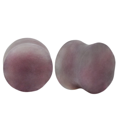 Lavender Lilac Organic Stone Ear Plugs, Natural Lepidolite Tumbled Stone, Double Flare Gauges, Unique Ear Stretching Jewelry