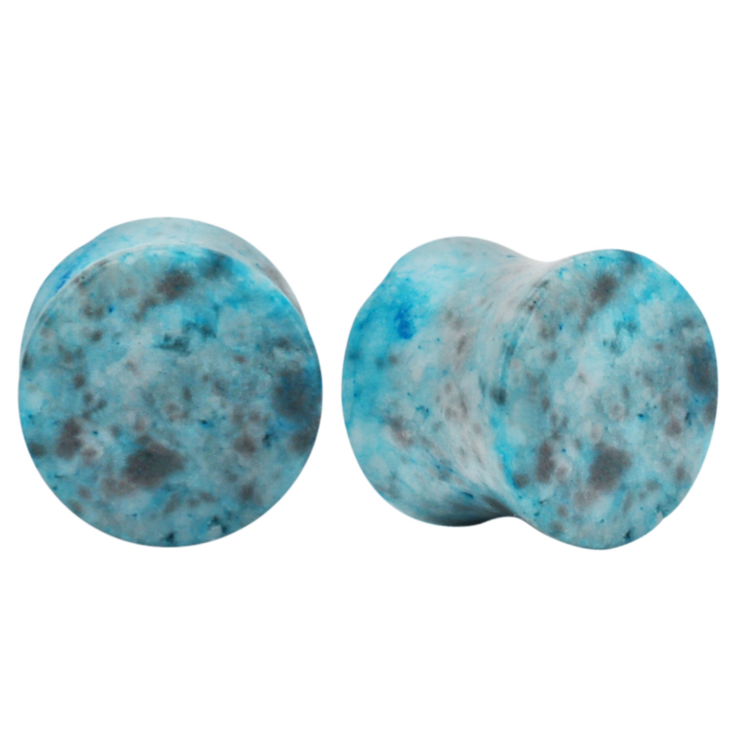 Natural Blue Apatite Double Flare Ear Plugs, Stone Gauges, Organic Body Jewelry, Handcrafted Stone Plugs, Unique Piercing