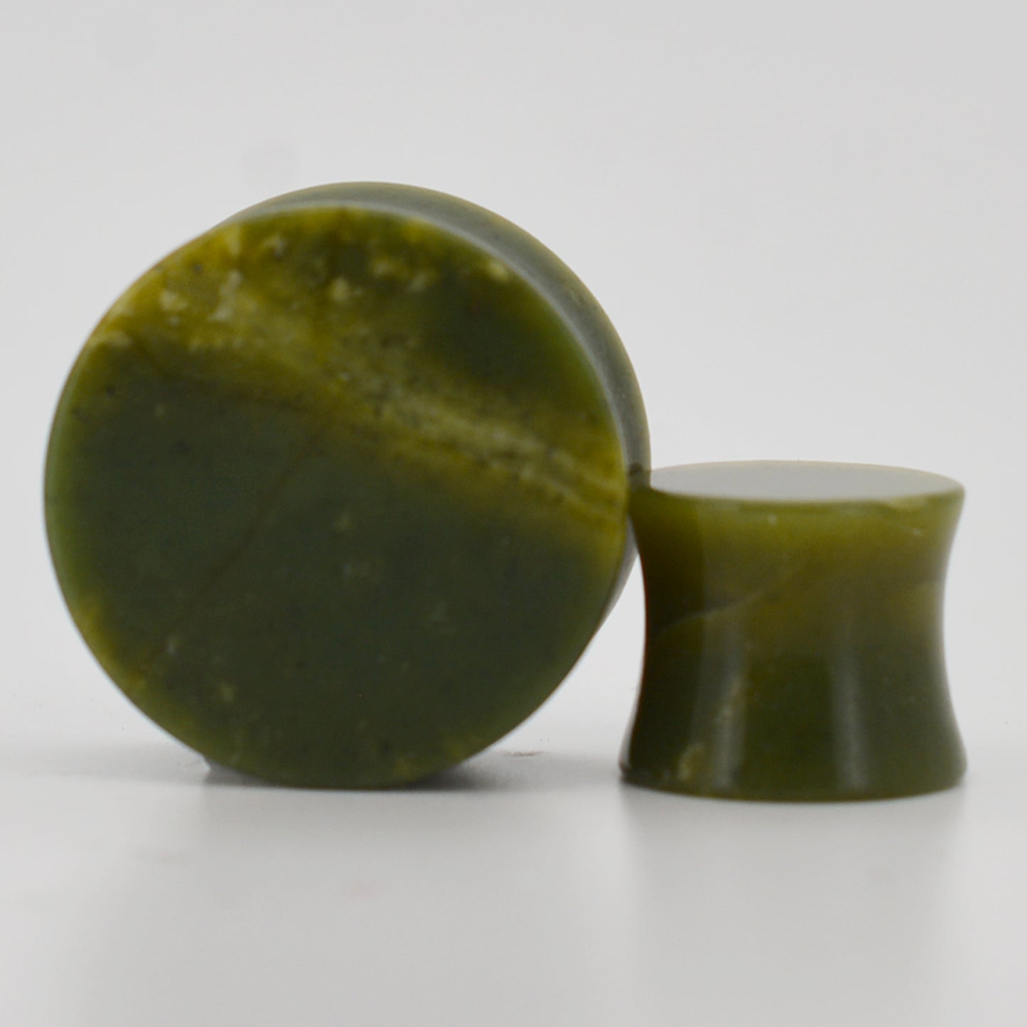 Natural Serpentine Organic Stone Double Flare Ear Plugs | Gauges