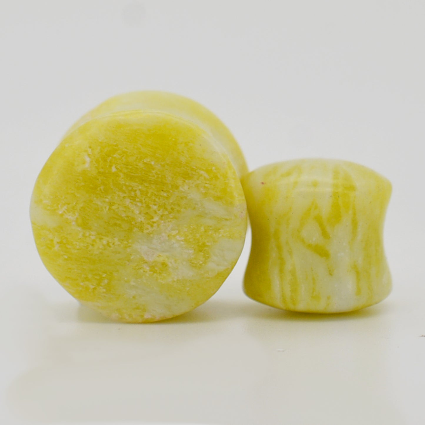 Lemon Calcite Stone Gauges, Organic Ear Plugs, Double Flare Plugs