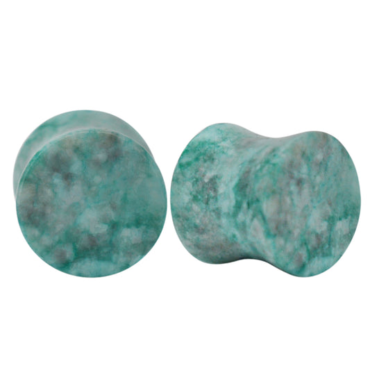 Natural Green Apatite Organic Stone Ear Plugs, Gauges, Double Flare Plugs, Handcrafted Plugs, Unique Plugs