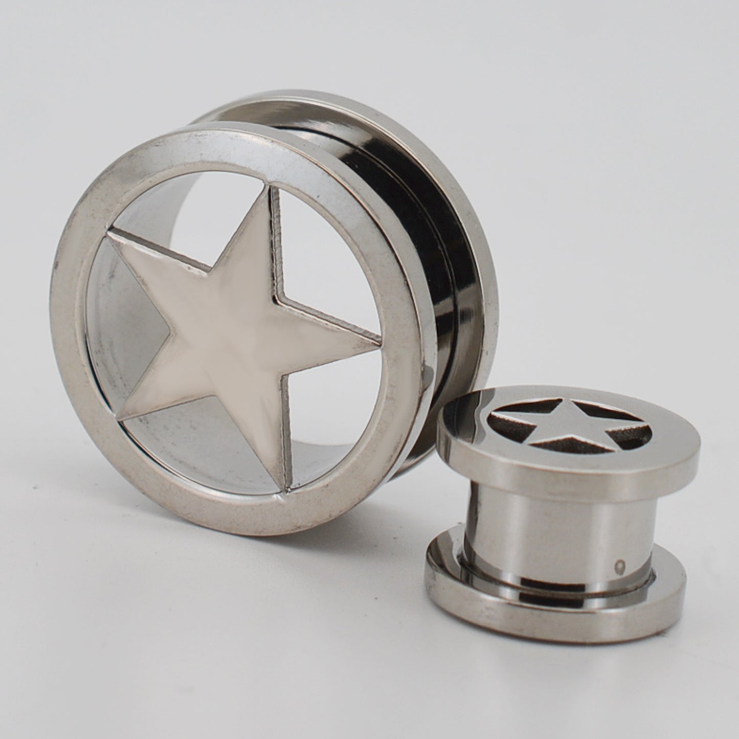 Star Design Surgical Steel Screw On Ear Plug | Gauges, Unique Gauging Plug, Ear Stretching Jewelry, Body Piercing Accessory