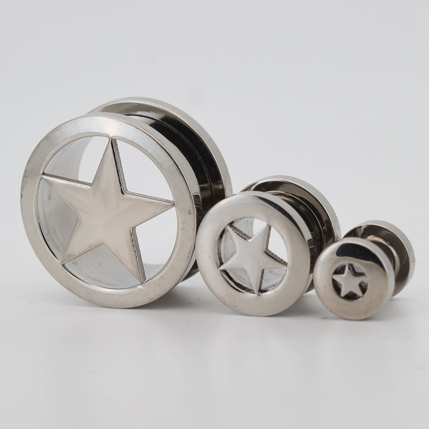 Star Design Surgical Steel Screw On Ear Plug | Gauges, Unique Gauging Plug, Ear Stretching Jewelry, Body Piercing Accessory