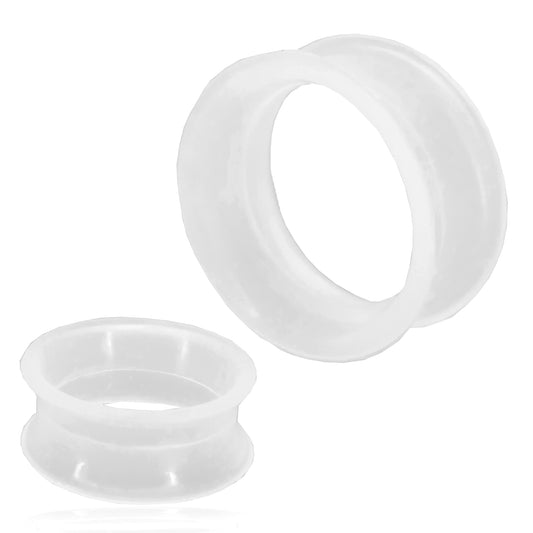 Clear Silicone Double Flare Plugs, Soft Ear Gauges, Thin Body Jewelry, Soft Thin Silicone Gauges, Sexy Jewelz, Los Angeles