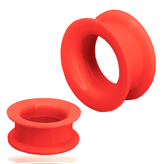 Red Silicone Tunnel Plugs with Double Flare, Gauges, Double Flare Tunnel Plugs in Red, Gauges, Sexy jewelz, Los Angeles