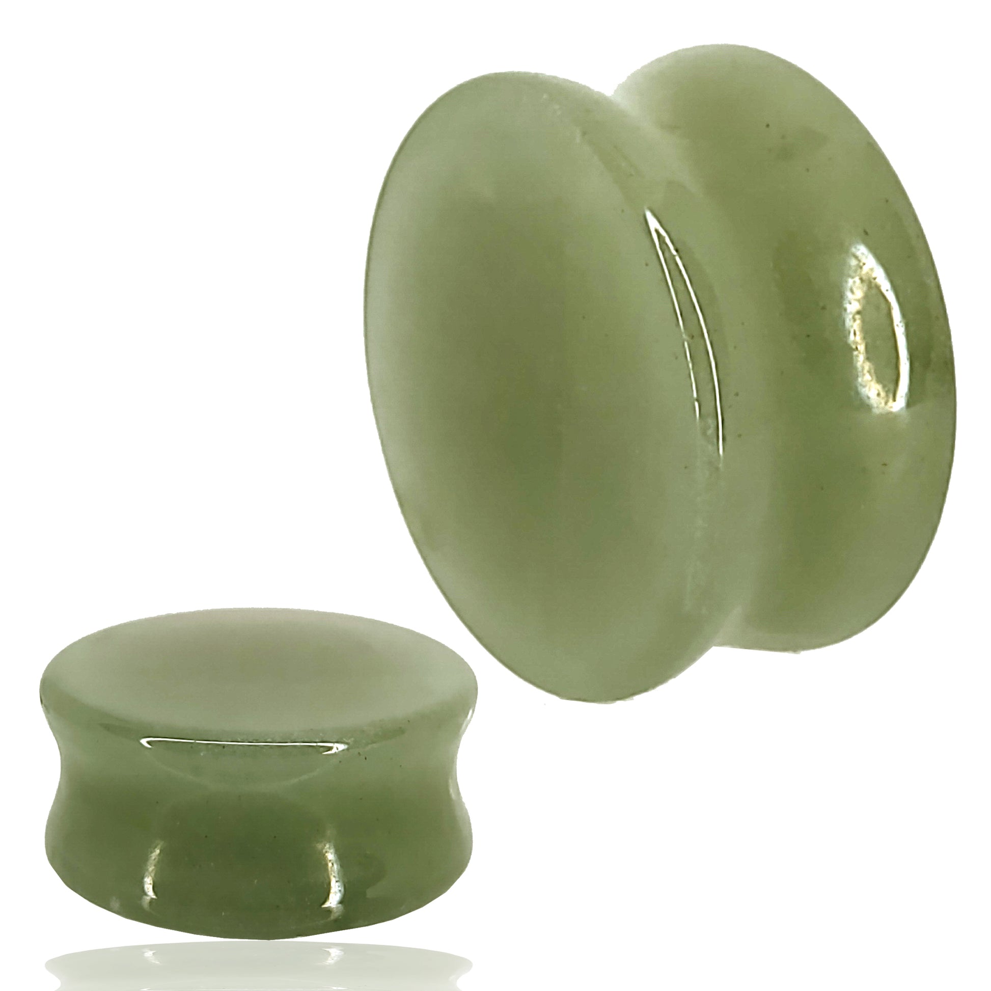 Natural Green Adventurine Double Flare Plugs, Gauges for Stretched Ears, Stone Ear Stretchers, Unique Body Jewelry, Sexy Jewelz, Los Angeles