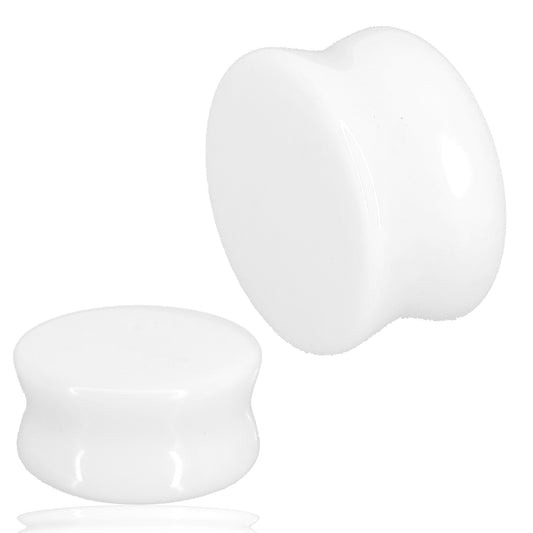 White Jade Double Flare Plugs | Gauges, Natural Stone Plugs, Ear Gauges, Organic Jewelry, Sexy Jewelz, Los Angeles