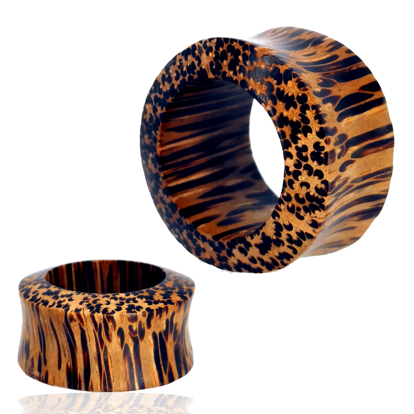 Coconut Organic Wood Tunnel Flare Plugs | Gauges