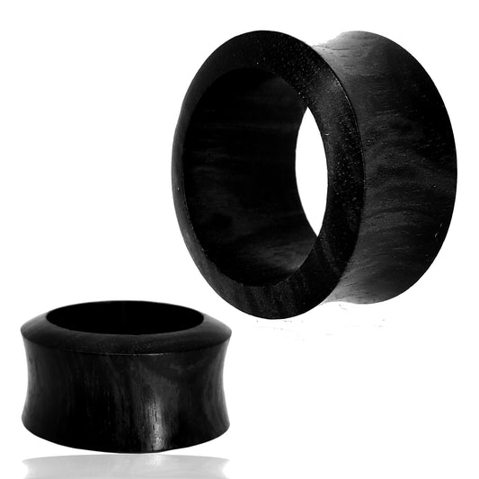 Black Areng Organic Wood Tunnel Flare Plugs | Gauges